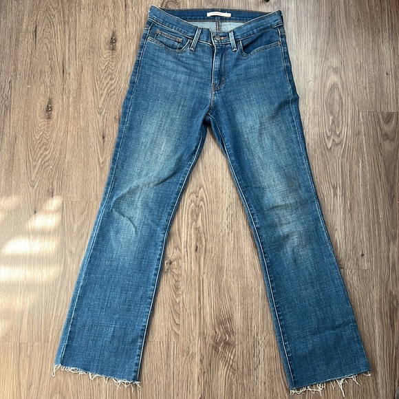 LEVI’S crop slimming boot denim blue jeans - Picture 3 of 12